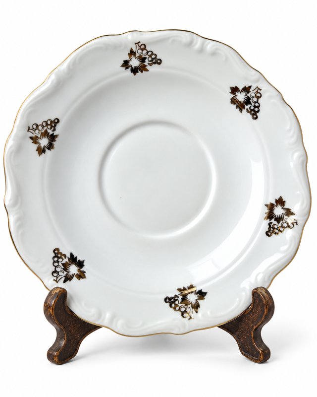 Spodek Bogucice PRL lata 60–70 porcelana złocenia vintage kwiaty Polski Design (2/2)