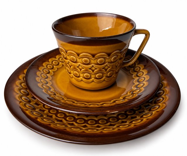 Zestaw śniadaniowy Chodzież Ira Józef Wrzesień porcelit PRL lata 60-70 Vintage