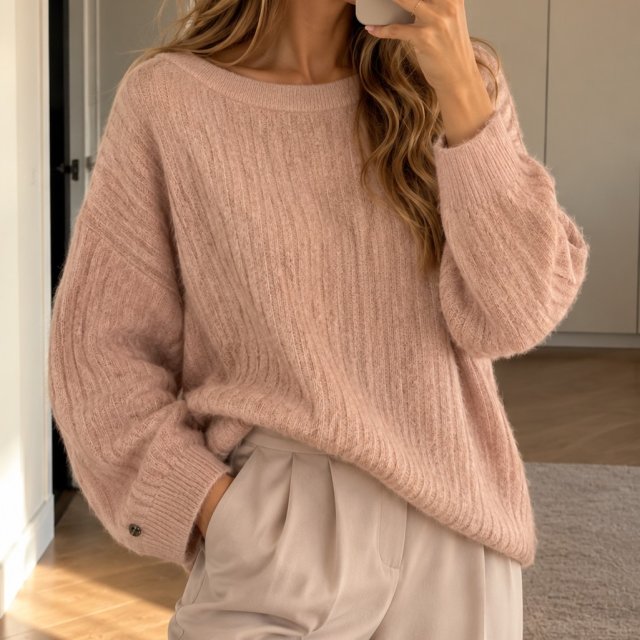 Knit Ted merino moher sweter