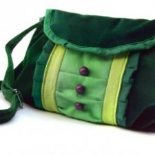 torebka mini - zielono guzikowo filcowo -