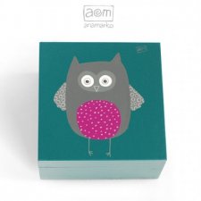 ::pudełeczko - sowa indygo