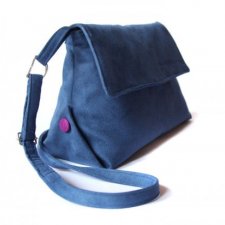 torebka midi - navy blue & dots -