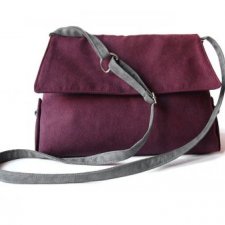 torebka midi  - violet & grey & navy blue -