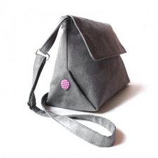 torebka midi - grey & pink vichy -