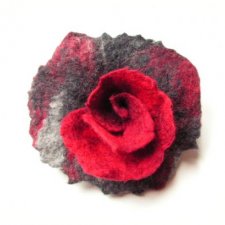 Kwiat - Szaro - czerwony