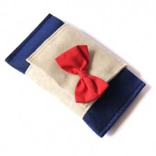 etui - navy blue&ecru&red -