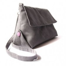 torebka midi - grey&pink vichy -