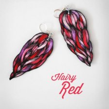 Hairy Red - ilustrowane kolczyki
