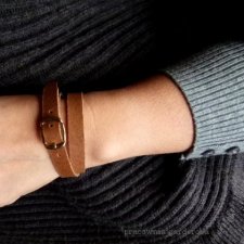 Skórzana podwójna naturalna... - bransoleta