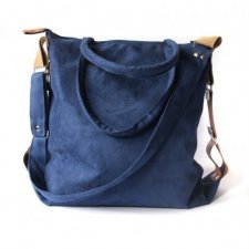 torba - navy blue&leather -