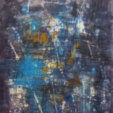 abstrakcja w błękitach z beżem