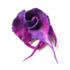 Broszka - Filc - Kwiat - Fiolet
