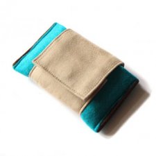 etui - turquoise&brown&light beige -