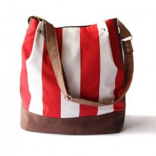 torba - chocolate&stripes red and white -