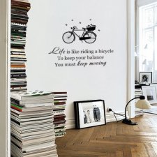 Life naklejka na ścianę z rowerem