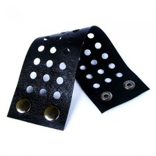 Bransoletka męska - ze skóry - wzór 5 czarna