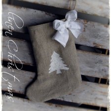 WHITE CHRISTMAS skarpeta- cottage home vintage & retro