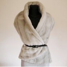 Fur scarf gray