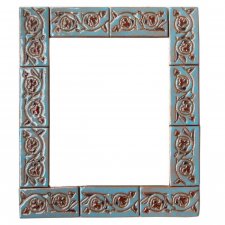 Lustro w ceramicznej ramie - niebieskie