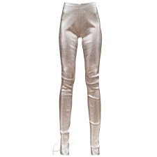 Srebrne legginsy w prążki