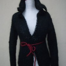 Sweter czarny hand made Maryla Zaborska