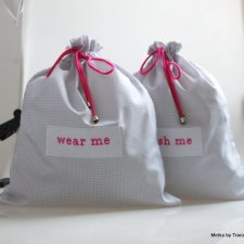 torebki podróżne - perłowy szary & pink - ENG