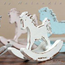 Koń na biegunach mały- biały
