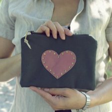 Gray Cotton & Leather