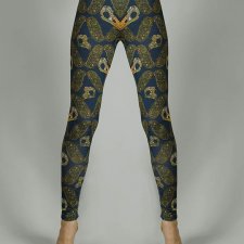 BIRD SKULL NAVY-BLUE PATTERN LEGGINGS