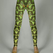 BIRD SKULL SUN-GRASS PATTERN LEGGINGS