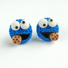 Kolczyki Sztyfty Cookie Monster
