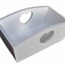 Drewniany praktyczny pojemnik z sercem