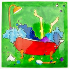 Witraż malowany łazienkowy