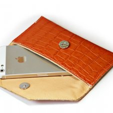 Etui na telefon , portfelik Orange Croco.