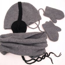 czapka, komin, rękawiczki