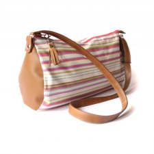 torebka long - stripes&camel&pink -