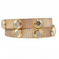 Double Wrap Gold Phyton with Stones Bracelet