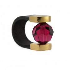 Ruby Leather Ring in Gold
