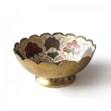 mosiężna miseczka malowana