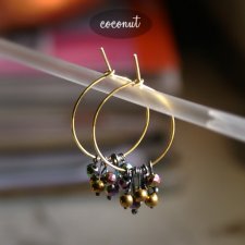 srebrno-złote kolczyki Sparkle