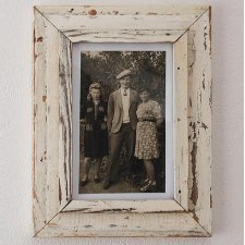 Vintage - Biała Ramka - stare drewno
