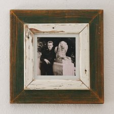 Vintage - Zielona Ramka - stare drewno