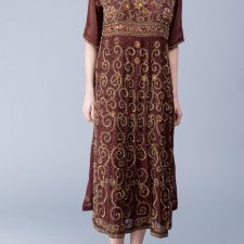 Indyjska ręcznie zdobiona sukienka M L