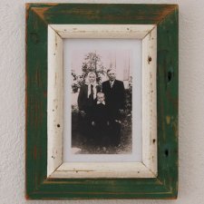 Vintage - Zielona Ramka - stare drewno