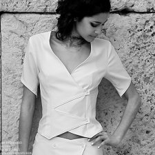 White Asymmetric Blouse