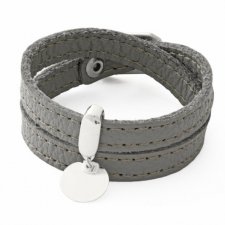 LEATHER BELT - gray with coin.