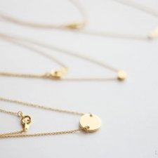 16k Gold Plated Two Holes Round Tag Necklace