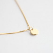 16k Gold Plated Small Round Tag Necklace
