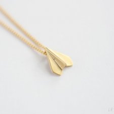 16k Gold Plated Paper Plane Necklace