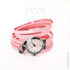 Łódź rybacka, bransoletka - zegarek pink